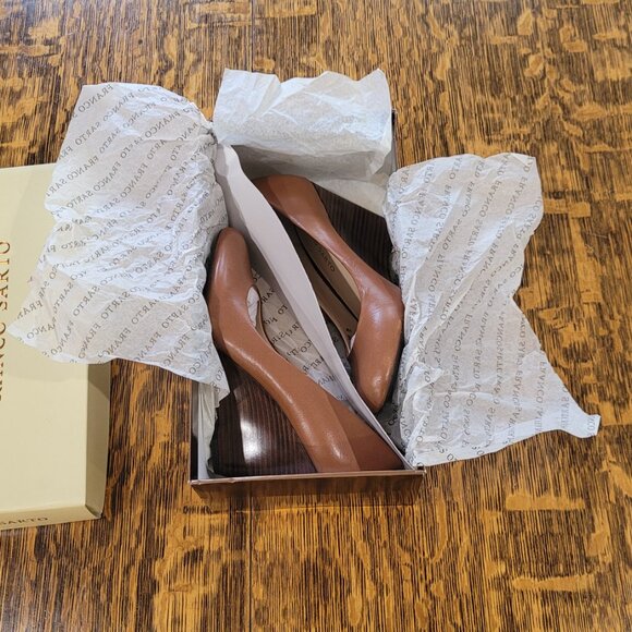 Like New Franco Sarto Wedge Heels. Tan Nude/Caramel. 7. Immaculate. Original box - Picture 14 of 15